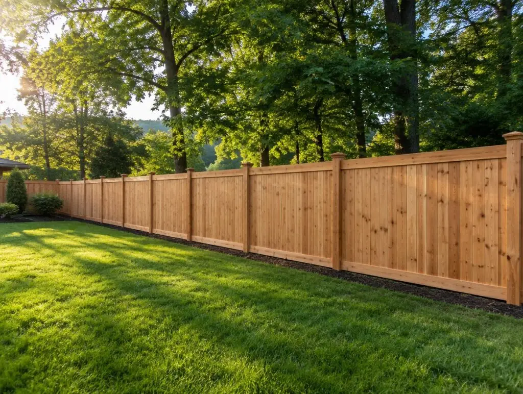 Cedar privacy fence installation in southwestern Pennsylvania